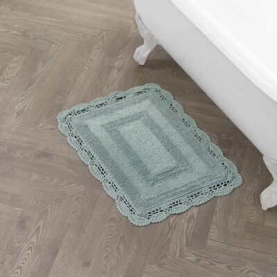 Tapis de bain en coton crocheté Laura Ashley - Aquamarine - Publicité Tapis de bain en coton crocheté Laura Ashley - Aquamarine - Publicité
