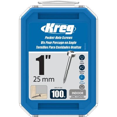 Kreg - Sps-F1-100 - 25 mm - Zincato - Vite Kreg - Sps-F1-100 - 25 mm - Zincato - Vite