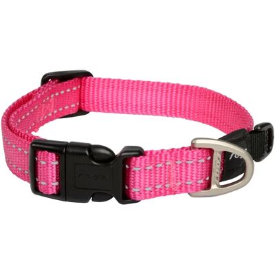 Rogz Roze Reflecterende Hondenhalsband - Verstelbaar 26-40cm - Nylon Rogz Roze Reflecterende Hondenhalsband - Verstelbaar 26-40cm - Nylon