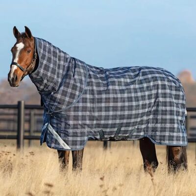 Horseware - Rhino Plus Turnout Lite 0g - Navy Check - Turnout Rug Horseware - Rhino Plus Turnout Lite 0g - Navy Check - Turnout Rug