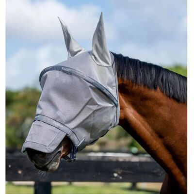 Horseware Rambo Fluemaske Plus - Protection UV, Barre intégrée, Bouclier nasal amovible - Masque pour chevaux - Publicité Horseware Rambo Fluemaske Plus - Protection UV, Barre intégrée, Bouclier nasal amovible - Masque pour chevaux - Publicité