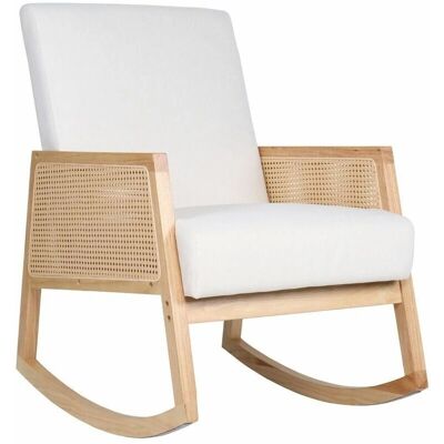 Sofá mecedora Home Heavenly Sofia - Estilo boho chic, Microfibra, Madera, Ratán Sofá mecedora Home Heavenly Sofia - Estilo boho chic, Microfibra, Madera, Ratán