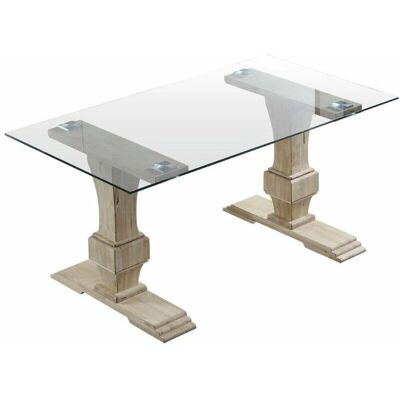Home Heavenly Mesa de comedor de cristal Victoria - Estilo colonial - 160x90cm Home Heavenly Mesa de comedor de cristal Victoria - Estilo colonial - 160x90cm
