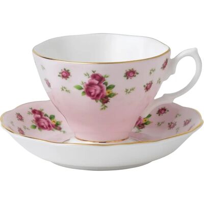 Royal Albert New Country Roses Rosa Vintage Taza y Platillo - Teacup & Saucer Royal Albert New Country Roses Rosa Vintage Taza y Platillo - Teacup & Saucer