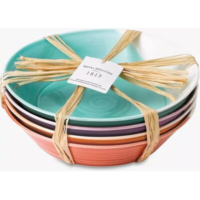 Royal Doulton 1815 Bright Colours Porcelain Pasta Bowls - Set of 4 Royal Doulton 1815 Bright Colours Porcelain Pasta Bowls - Set of 4