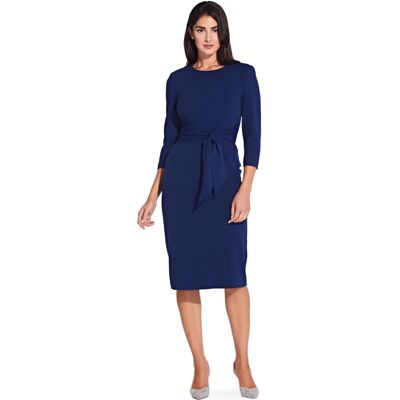 Robe droite bleue à taille avec ceinture - Robe Robe droite bleue à taille avec ceinture - Robe
