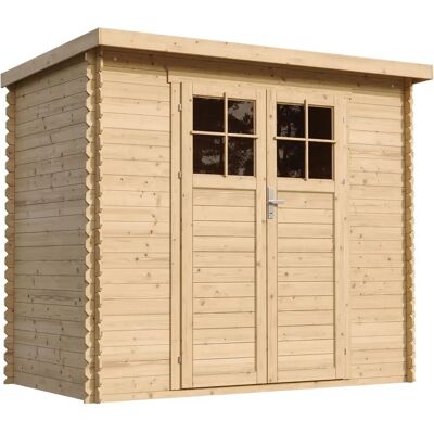 TIMBELA Wooden Garden Shed 239x144x200cm - Lockable Door, Waterproof Roof TIMBELA Wooden Garden Shed 239x144x200cm - Lockable Door, Waterproof Roof