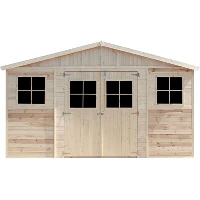 Casetta da giardino Timbela con pannelli in legno naturale - 8 m² - Tetto impermeabile Casetta da giardino Timbela con pannelli in legno naturale - 8 m² - Tetto impermeabile