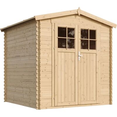 TIMBELA Garden Shed with Floor - 3.53 m², High-Quality Lock, Windows TIMBELA Garden Shed with Floor - 3.53 m², High-Quality Lock, Windows