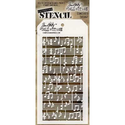 Stensil à couches Tim Holtz AGW Concerto Stensil à couches Tim Holtz AGW Concerto