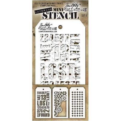 Tim Holtz Mini Lagerstencil - Stencilset Tim Holtz Mini Lagerstencil - Stencilset