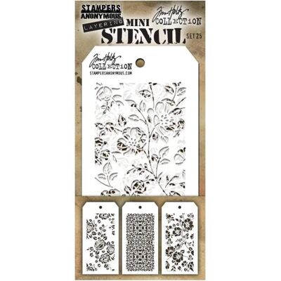 Stampers Anonymous AGW Mini Stencil Set - 25 Designs Stampers Anonymous AGW Mini Stencil Set - 25 Designs