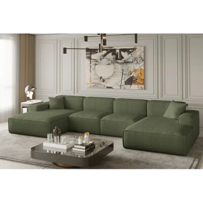 Fun Moebel - CELES - Olivgrün - U-Form - Sofa Fun Moebel - CELES - Olivgrün - U-Form - Sofa