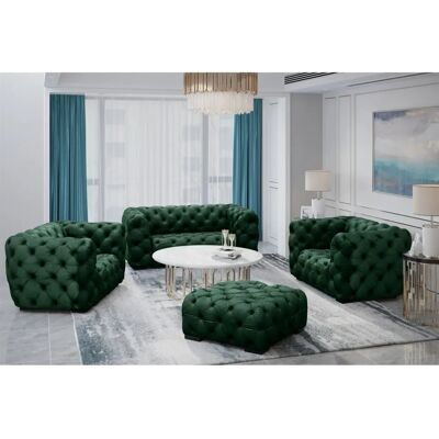 Fun Moebel - NATALIE - Riviera Grün - 2-Sitzer 2-Sessel - Sofa set Fun Moebel - NATALIE - Riviera Grün - 2-Sitzer 2-Sessel - Sofa set