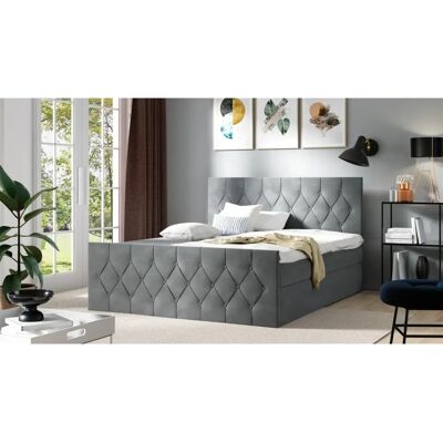 Fun Moebel - PETROS - Alova Grau - 180x220 cm - Boxspringbett Fun Moebel - PETROS - Alova Grau - 180x220 cm - Boxspringbett