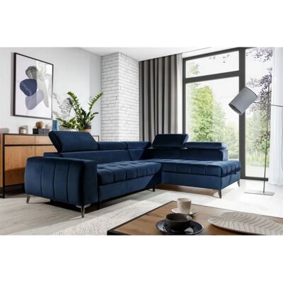 Fun Moebel - AGNESA - Dunkelblau - Ottomane rechts - Sofa bed Fun Moebel - AGNESA - Dunkelblau - Ottomane rechts - Sofa bed