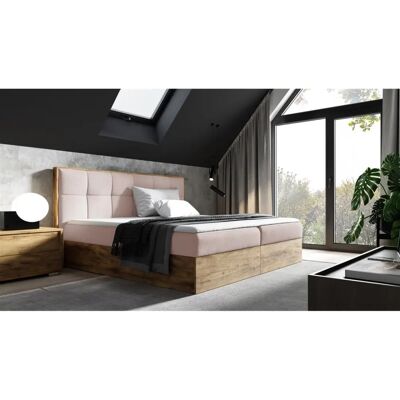 Fun Moebel - THANOS - Altrosa - Eichoptik - Boxspringbett Fun Moebel - THANOS - Altrosa - Eichoptik - Boxspringbett