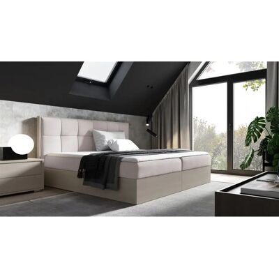 Fun Moebel - THANOS - Nordic Teak - Hellbeige - Boxspring bed Fun Moebel - THANOS - Nordic Teak - Hellbeige - Boxspring bed