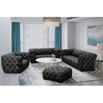 Fun Moebel NATALIE - Riviera Anthrazit - 3-2-1 Sofaset Fun Moebel NATALIE - Riviera Anthrazit - 3-2-1 Sofaset