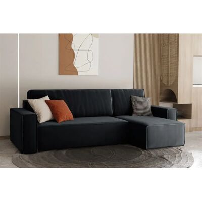 Fun Moebel - MARIS - Schwarz - Ottomane Rechts - Sofa Fun Moebel - MARIS - Schwarz - Ottomane Rechts - Sofa