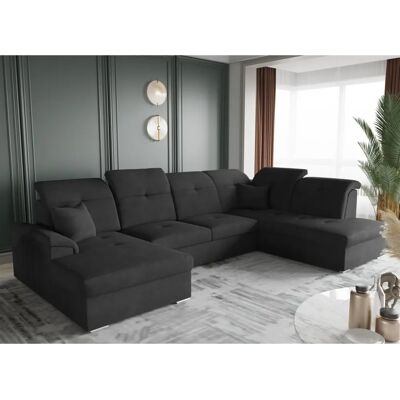 Fun Moebel - FREJA - Schwarz - Brooklyn Stoff - Sofa Fun Moebel - FREJA - Schwarz - Brooklyn Stoff - Sofa