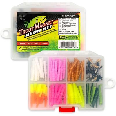 Conjunto de pesca neon Trout Magnet 82 peças - Para todos os tipos de peixes Conjunto de pesca neon Trout Magnet 82 peças - Para todos os tipos de peixes
