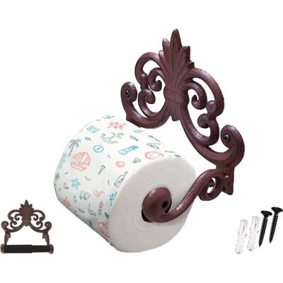 COMFIFY Fleur De Lis viktoriansk gjutjärns toalettrullehållare - Väggmontering - Hållbar COMFIFY Fleur De Lis viktoriansk gjutjärns toalettrullehållare - Väggmontering - Hållbar