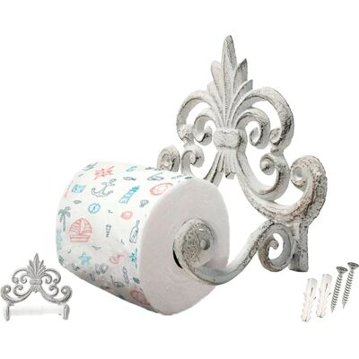 Fleur De Lis Gjutjärn Toalettpappershållare - Väggmonterad - Europeisk Vintage Stil Fleur De Lis Gjutjärn Toalettpappershållare - Väggmonterad - Europeisk Vintage Stil