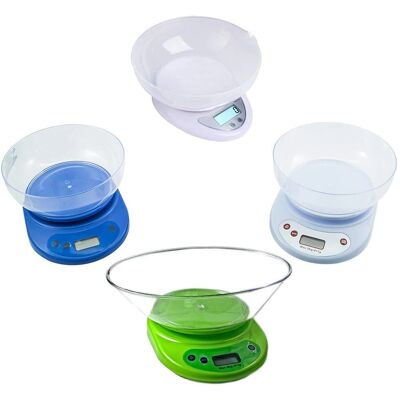 BES Tara Balance de Cuisine Numérique - 1g-5kg, Bol Amovible BES Tara Balance de Cuisine Numérique - 1g-5kg, Bol Amovible