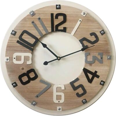 Orologio da Parete Rebecca Rebecca Mobili Legno Industrial Beige 50x50x4.5 Orologio da Parete Rebecca Rebecca Mobili Legno Industrial Beige 50x50x4.5
