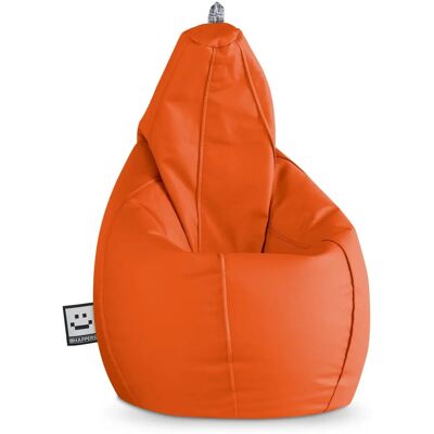 Happers Pouf Simili Cuir Orange - Confortable, Léger & Résistant - Publicité Happers Pouf Simili Cuir Orange - Confortable, Léger & Résistant - Publicité