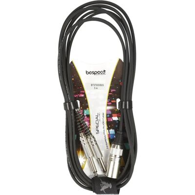 Bespeco BT2700MBIS - XLR-ről Mono Jackre kábel - 3m - Fekete Bespeco BT2700MBIS - XLR-ről Mono Jackre kábel - 3m - Fekete