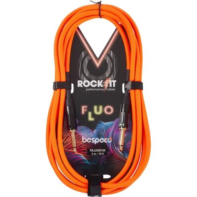 Bespeco ROCKIT FLUO Narancssárga 3 m - Hangszerrakészítő kábel Bespeco ROCKIT FLUO Narancssárga 3 m - Hangszerrakészítő kábel