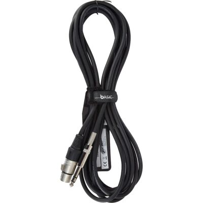 Bespeco BSMC500 - Mikrofonkábel, 5 m, Fekete, XLR hím, Sztereó jack Bespeco BSMC500 - Mikrofonkábel, 5 m, Fekete, XLR hím, Sztereó jack