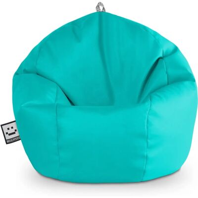 Happers Pouf Turquoise - Simili Cuir Intérieur Compact - Publicité Happers Pouf Turquoise - Simili Cuir Intérieur Compact - Publicité