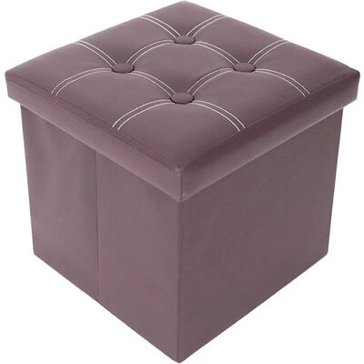 Rebecca Arredamento Pouf Contenitore Marrone - Pouf Quadrato 30x30x30cm Rebecca Arredamento Pouf Contenitore Marrone - Pouf Quadrato 30x30x30cm