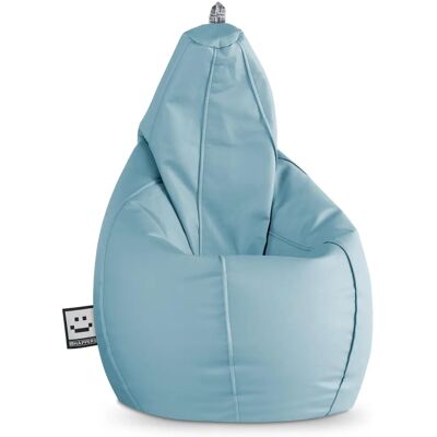 HAPPERS Puff de Piel Sintética Blanca - En Cielo Azul - Grande HAPPERS Puff de Piel Sintética Blanca - En Cielo Azul - Grande