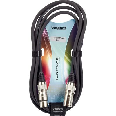 Bespeco IROMB200 Fekete 2 m - Mikrofonkábel Bespeco IROMB200 Fekete 2 m - Mikrofonkábel