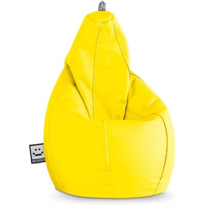 HAPPERS Pouf en Similicuir Jaune - Grand Modèle - Publicité HAPPERS Pouf en Similicuir Jaune - Grand Modèle - Publicité