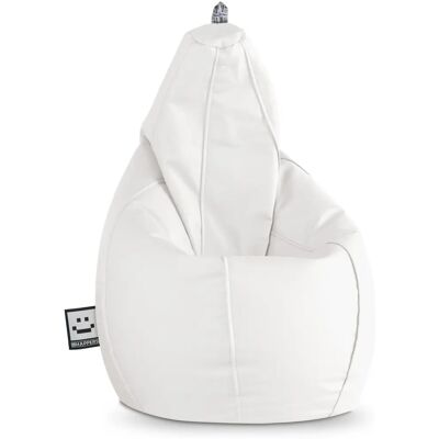 Pouf Blanc XL Simili Cuir HAPPERS - Pouf - Publicité Pouf Blanc XL Simili Cuir HAPPERS - Pouf - Publicité
