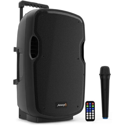 Haut-parleur PA Actif Denver 10 d'Audibax avec Roues et Microphone Sans Fil - Haut-parleur Haut-parleur PA Actif Denver 10 d'Audibax avec Roues et Microphone Sans Fil - Haut-parleur