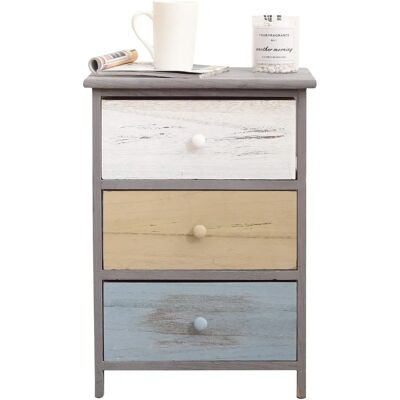 Mobili Rebecca Comodino - Cassettiera 3 Cassetti - Legno Grigio Beige Mobili Rebecca Comodino - Cassettiera 3 Cassetti - Legno Grigio Beige