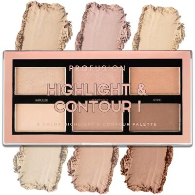 Profusion Kosmetikpalette Highlight & Kontur – Reisegröße Profusion Kosmetikpalette Highlight & Kontur – Reisegröße