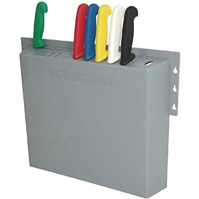 Hygiplas Wall-Mounted Knife Holder - 14 Slots - Gray - Knife Holder Hygiplas Wall-Mounted Knife Holder - 14 Slots - Gray - Knife Holder