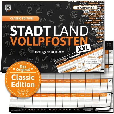 Denkriesen STADT LAND VOLLPFOSTEN - Intelligenz ist relativ - XXL BLOCK Denkriesen STADT LAND VOLLPFOSTEN - Intelligenz ist relativ - XXL BLOCK