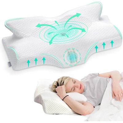 Elviros - Cervical Memory Foam Pillow - Ergonômico - Pillow Elviros - Cervical Memory Foam Pillow - Ergonômico - Pillow