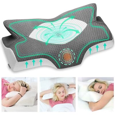 Elviros - Cervical Contour Memory Foam Pillow - Ergonomic Elviros - Cervical Contour Memory Foam Pillow - Ergonomic