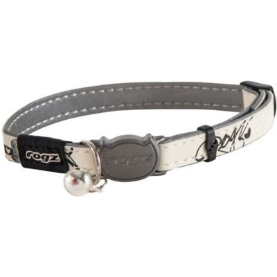 Collier GlowCat Rogz Gris, Blanc et Noir - Boucle de sécurité, Reflecteur Collier GlowCat Rogz Gris, Blanc et Noir - Boucle de sécurité, Reflecteur
