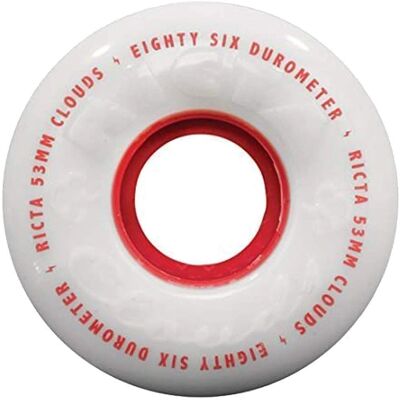 Ricta Clouds ruedas de patineta - 4 piezas - Blanco / Rojo - 53 mm Ricta Clouds ruedas de patineta - 4 piezas - Blanco / Rojo - 53 mm