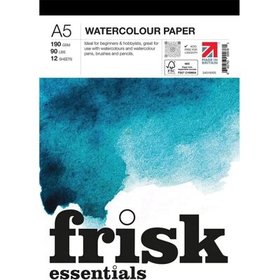 Papier aquarelle Frisk Essentials - 190gsm A5 Blanc Papier aquarelle Frisk Essentials - 190gsm A5 Blanc